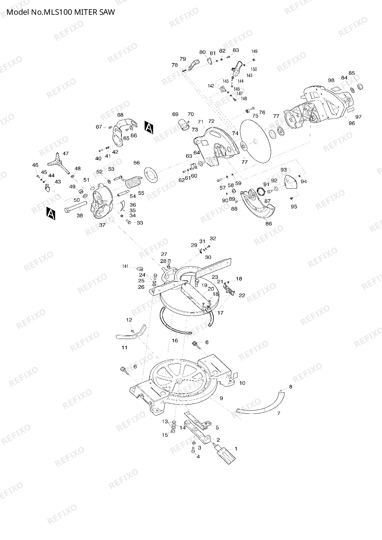 MAKITA MLS100 — схема запчастей