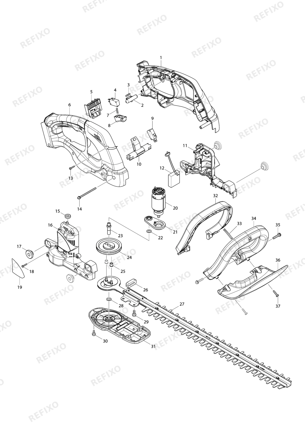 MAKITA AH1852 — схема запчастей