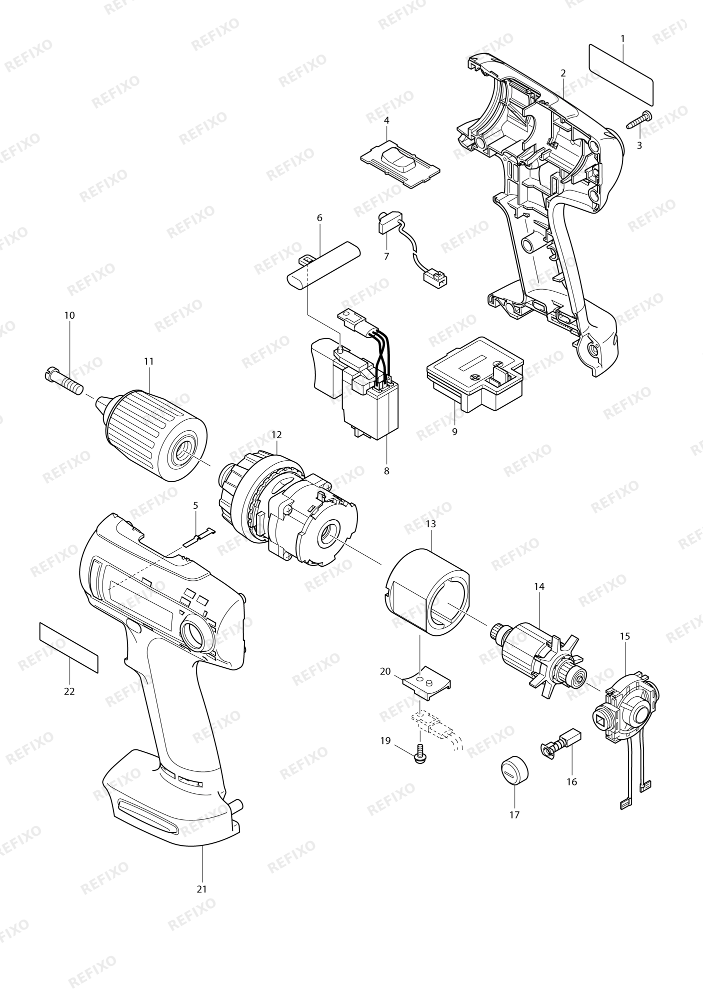 MAKITA BDF430F — схема запчастей