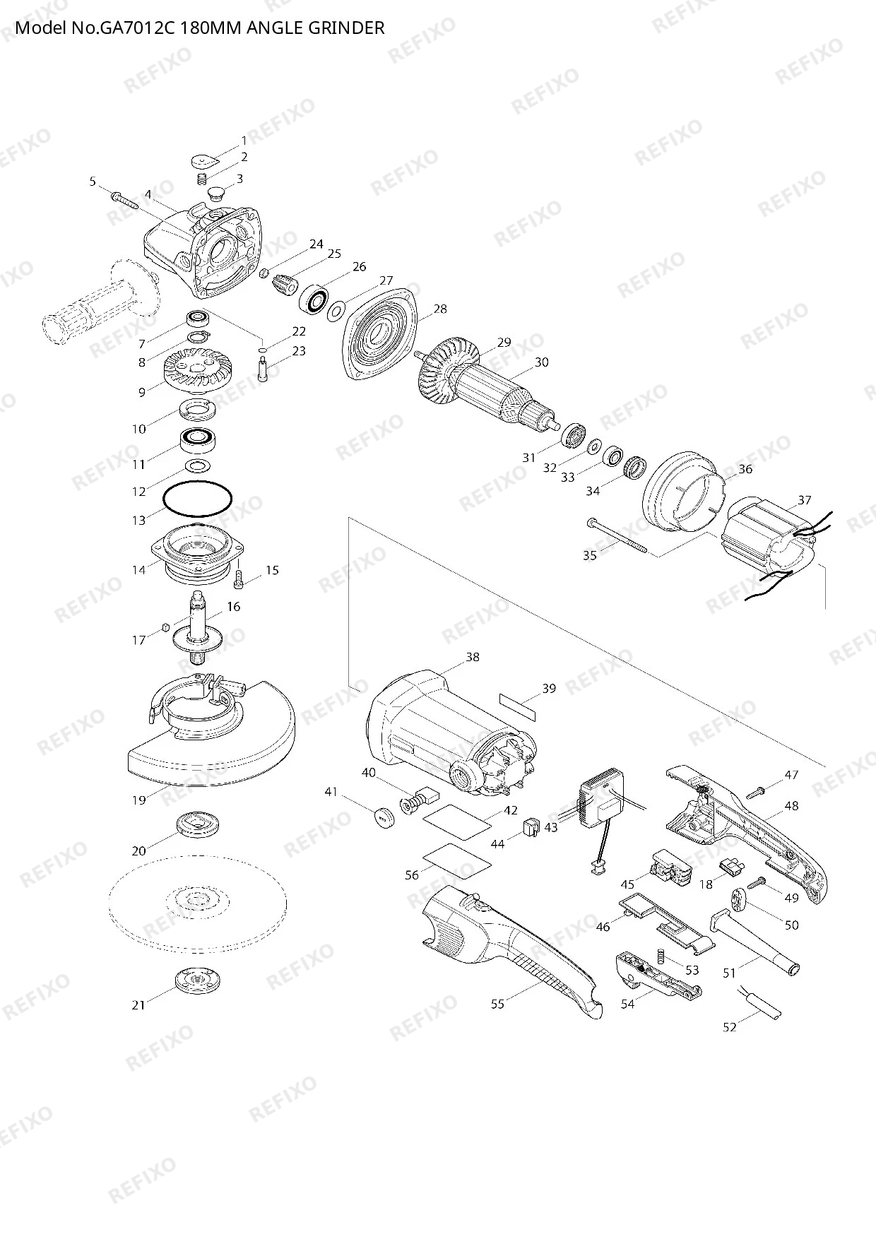 MAKITA GA7012C — схема запчастей