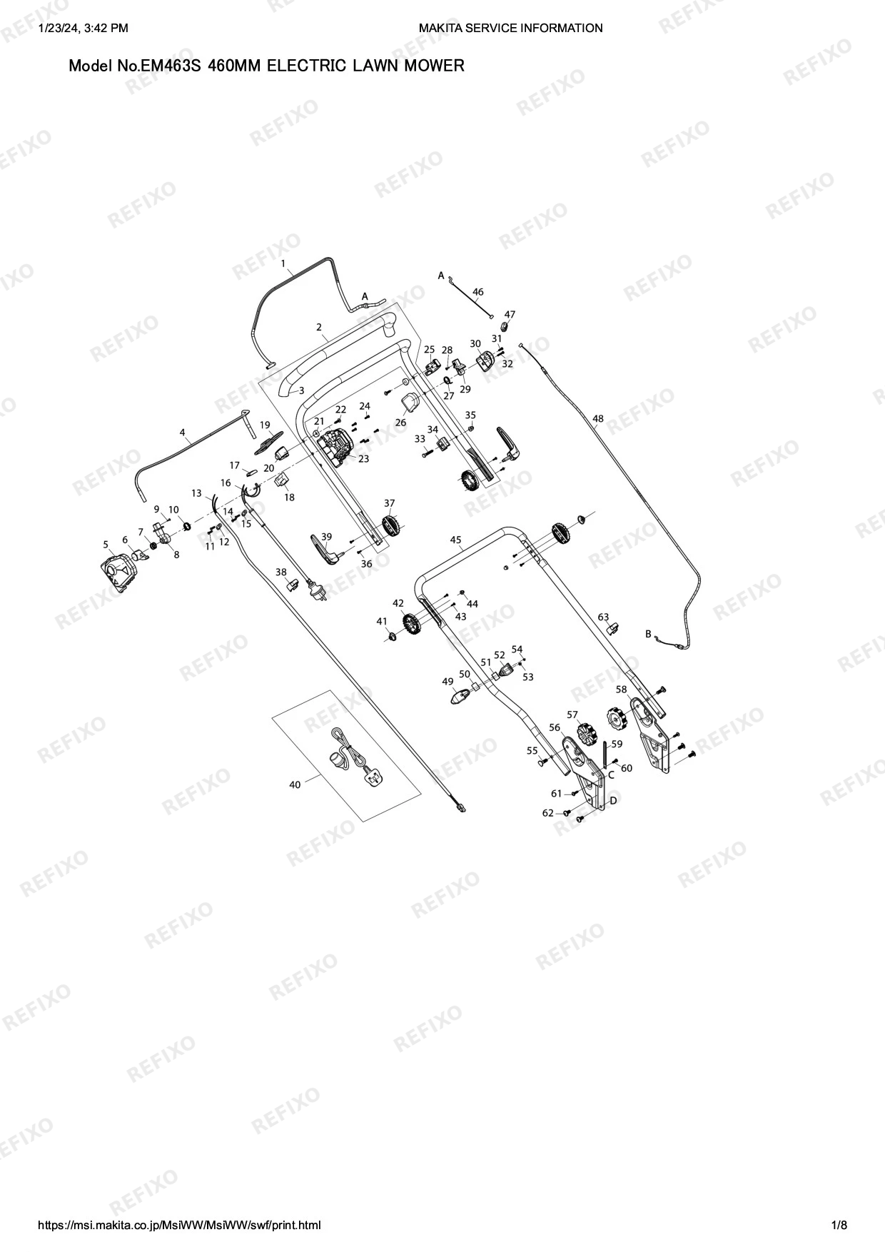 MAKITA EM463S — схема запчастей