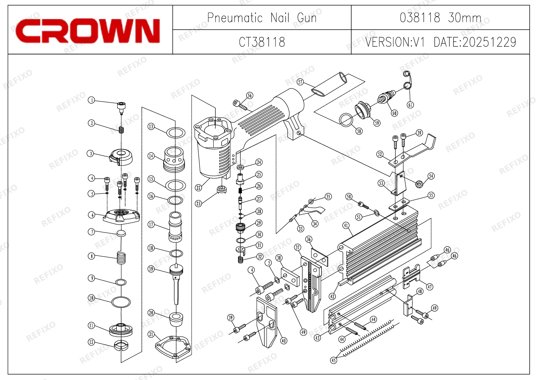 CROWN CT38118 — схема запчастей