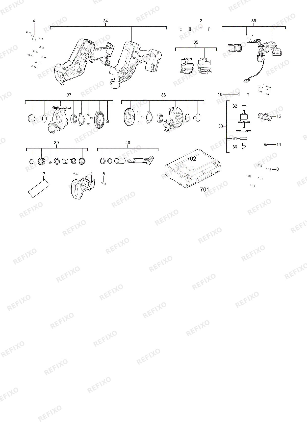 MILWAUKEE M18FHZ 0 4933498064 4000481262 — схема запчастей