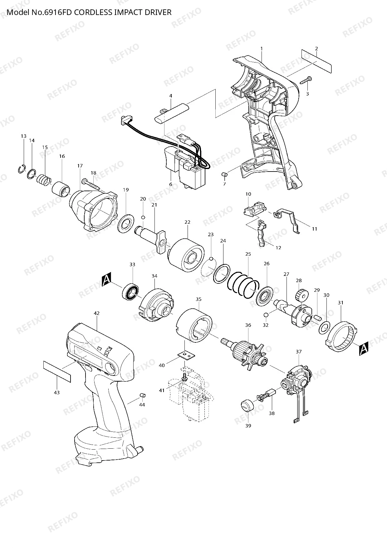 MAKITA 6916FD — схема запчастей