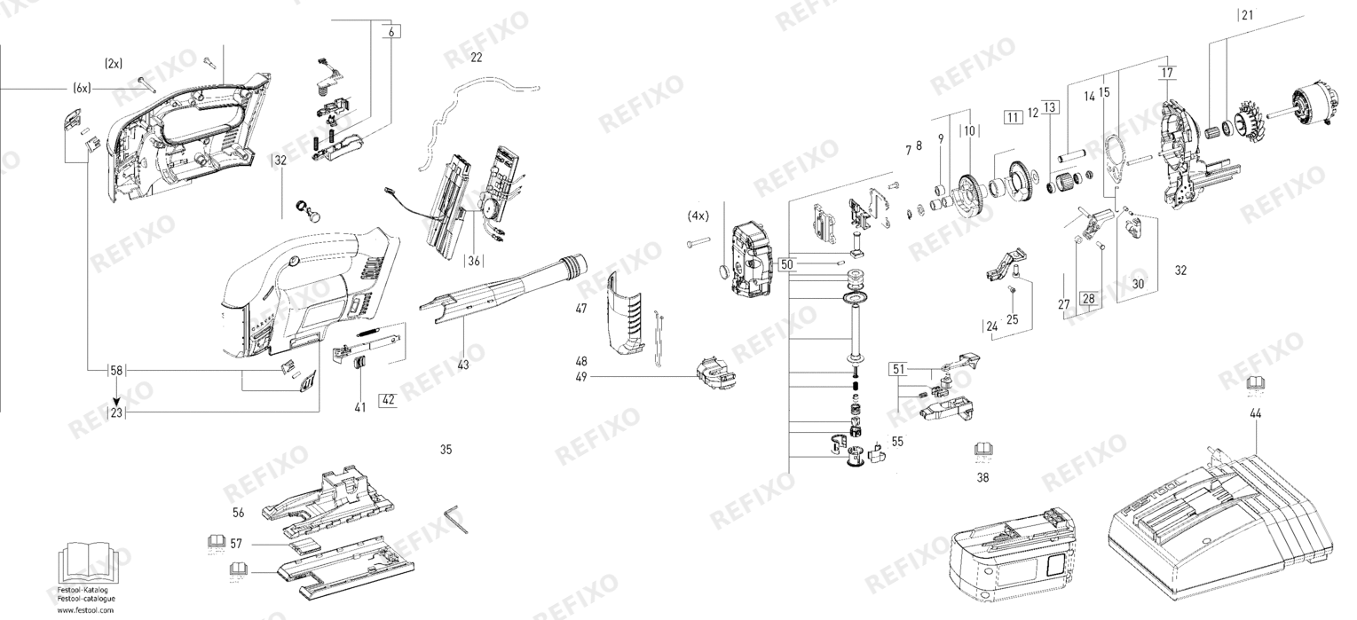 Festool PSBC 420 EB - Pendelstichsäge 10003824 — схема запчастей