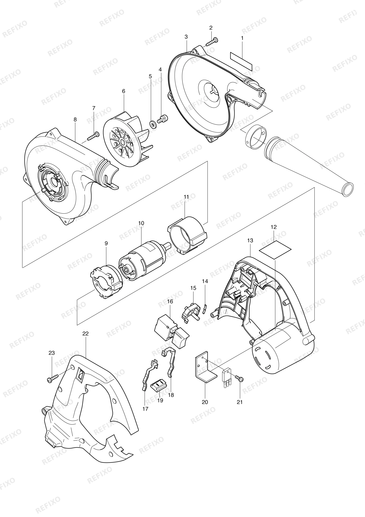 MAKITA UB140D — схема запчастей