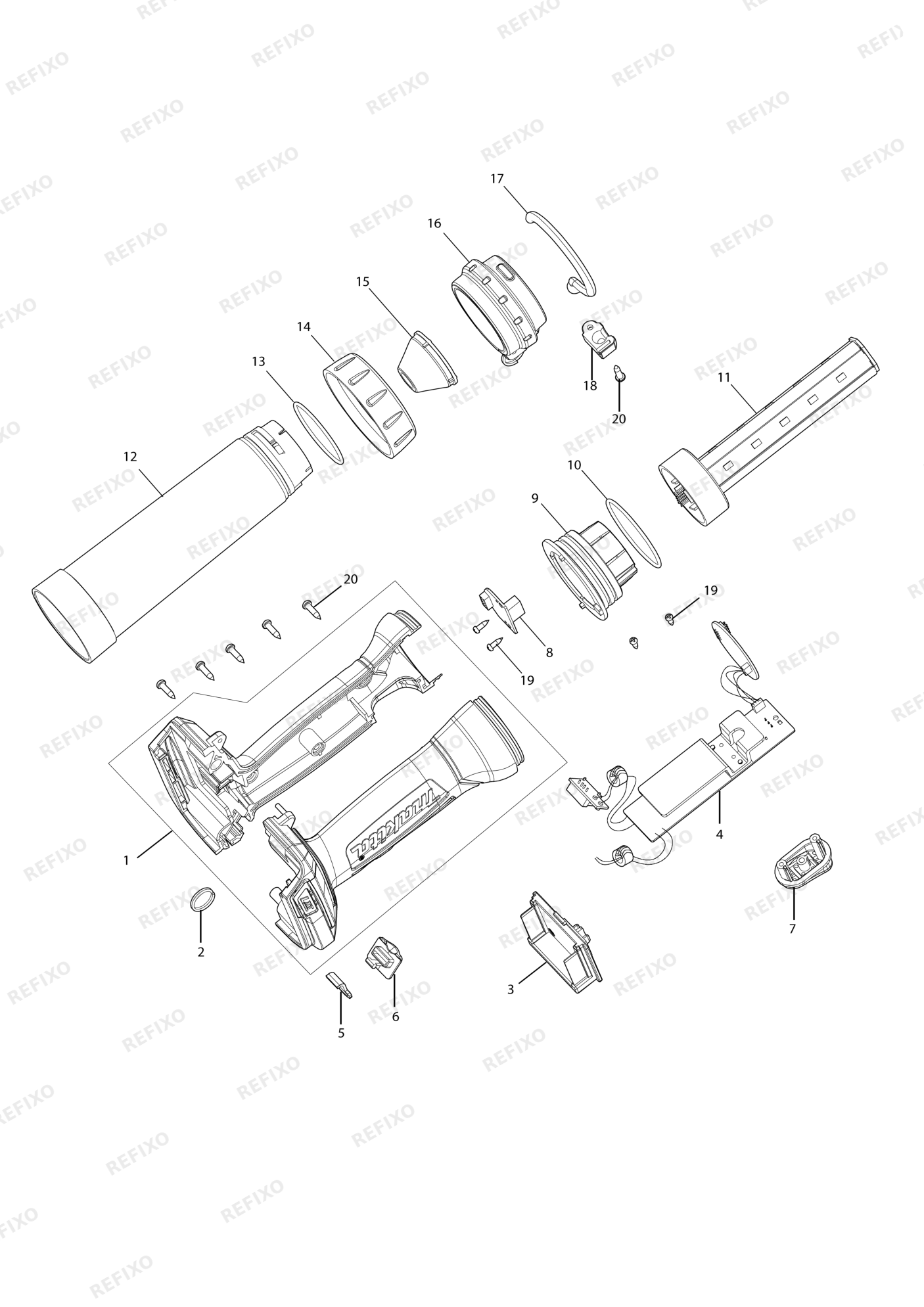 MAKITA DML807 — схема запчастей