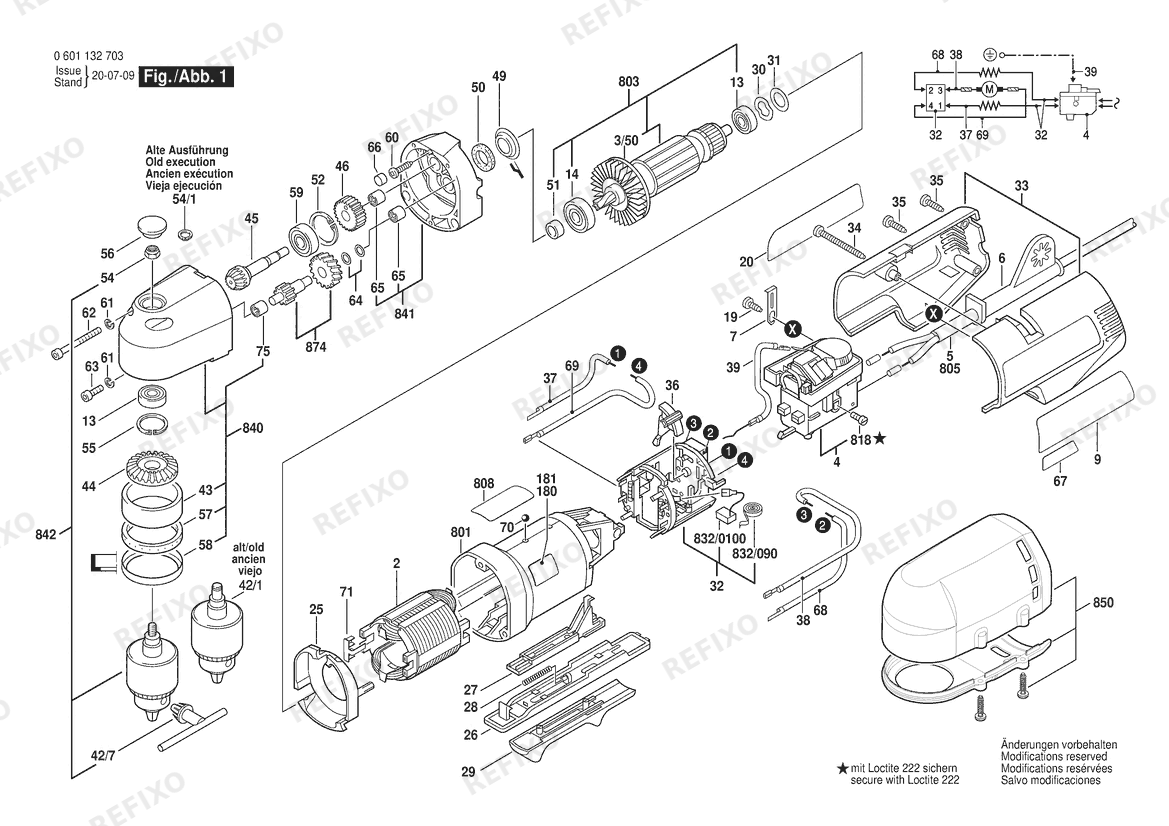 Bosch Winkelbohrmaschine GWB 10 RE | 240 V | 027 - AU (0 601 132 737) — схема запчастей