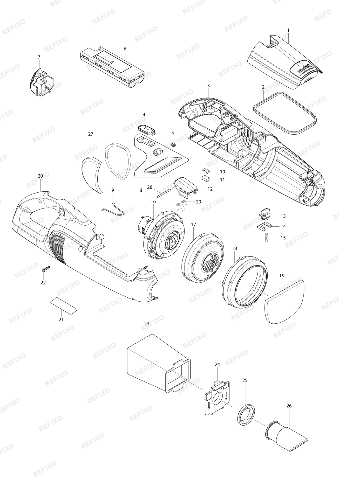 MAKITA CL104D — схема запчастей