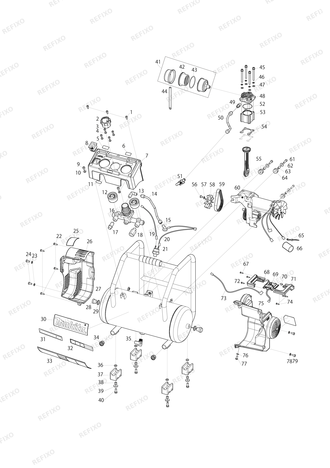 MAKITA AC001G — схема запчастей