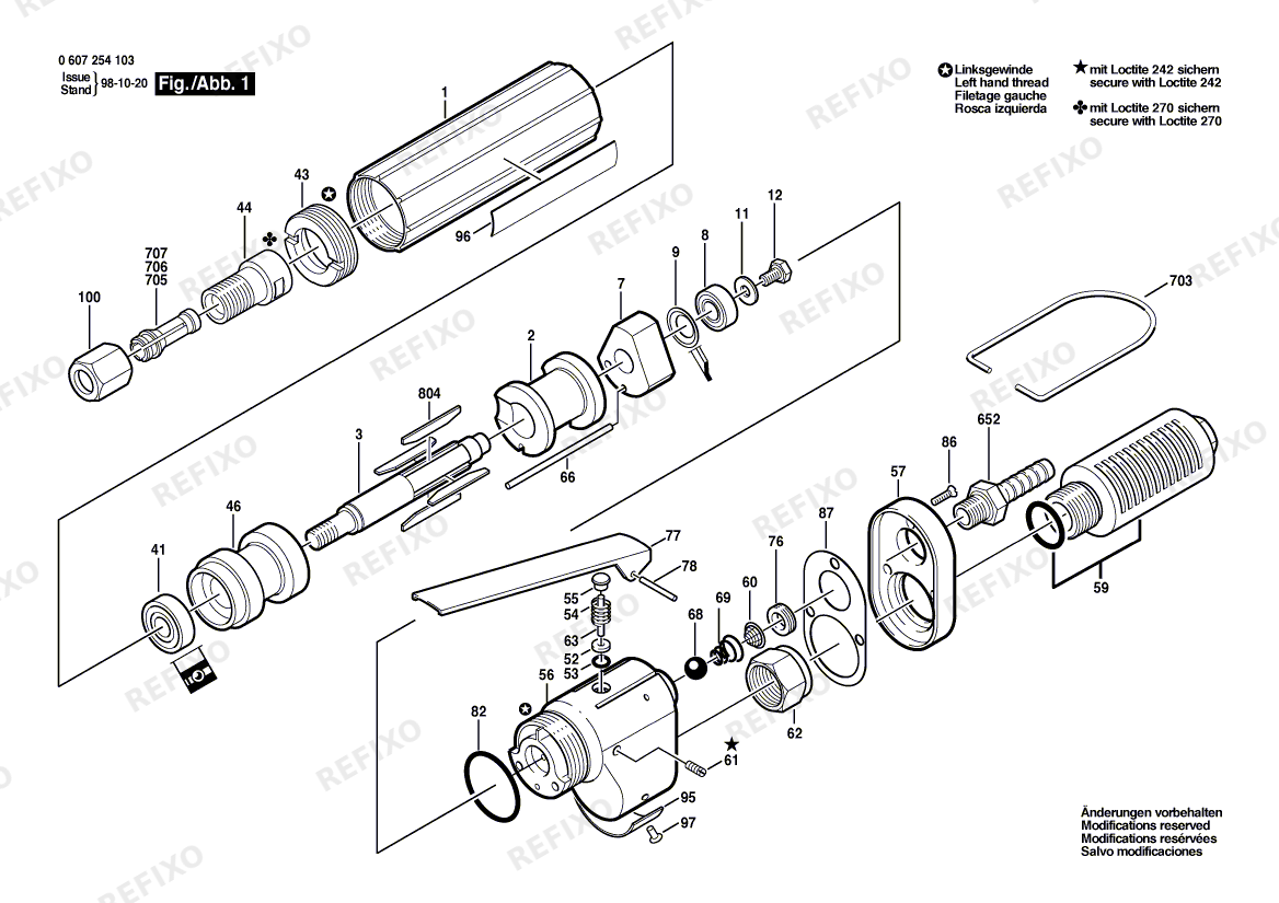 Bosch Pw-Geradschleifer 120 WATT-SERIE (0 607 254 103) — схема запчастей