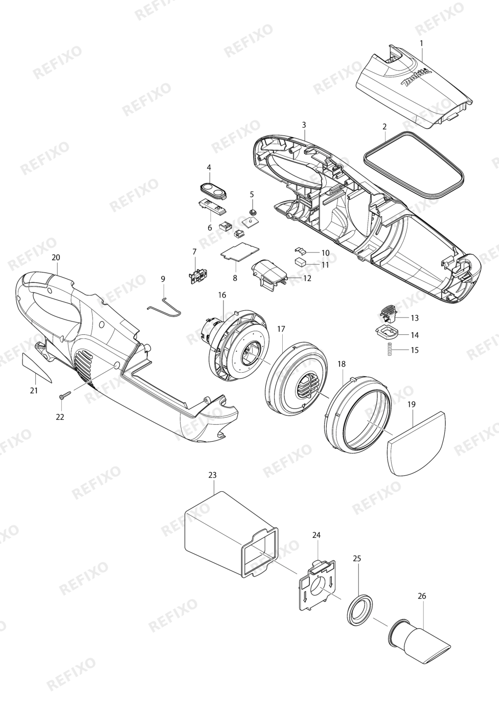 MAKITA CL072D — схема запчастей