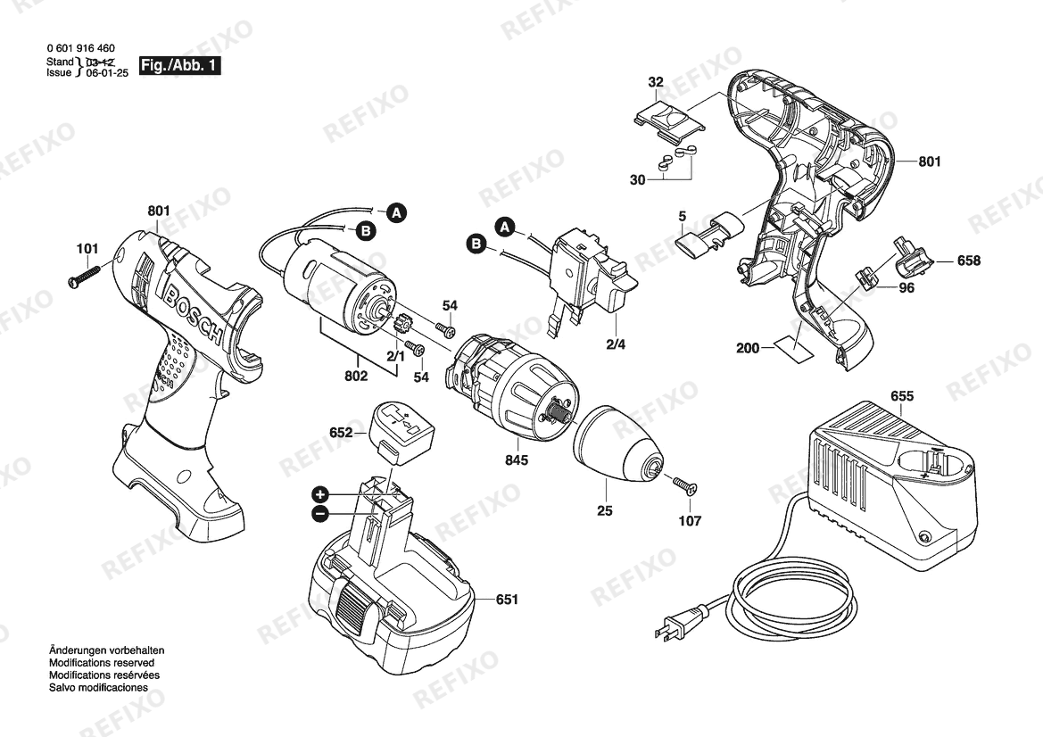 Bosch Аккумуляторный -Mittelgriffschrauber GSR 14,4V BULK | 14.4 V | 061 - US (0 601 916 460) — схема запчастей