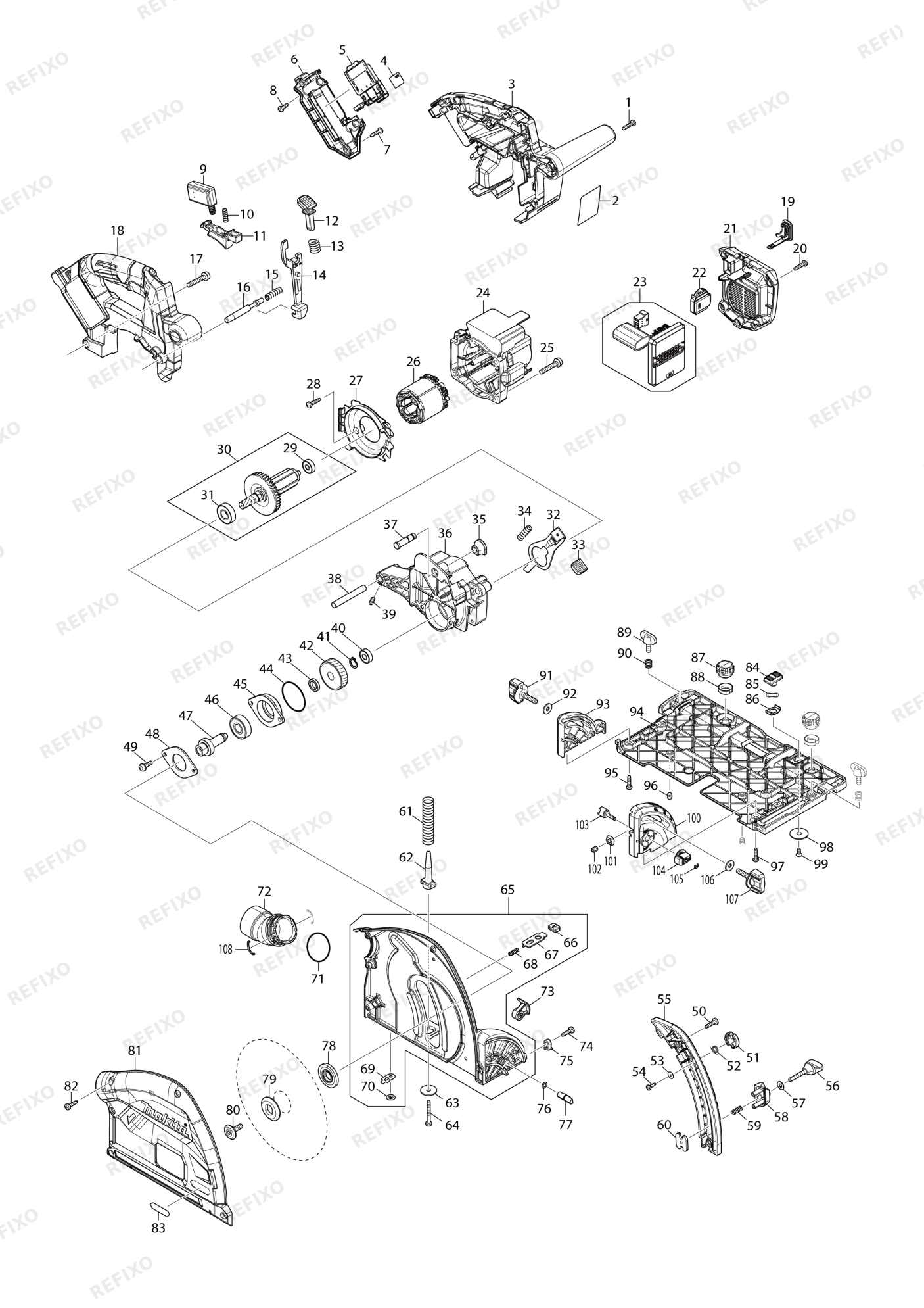 MAKITA SP001G — схема запчастей
