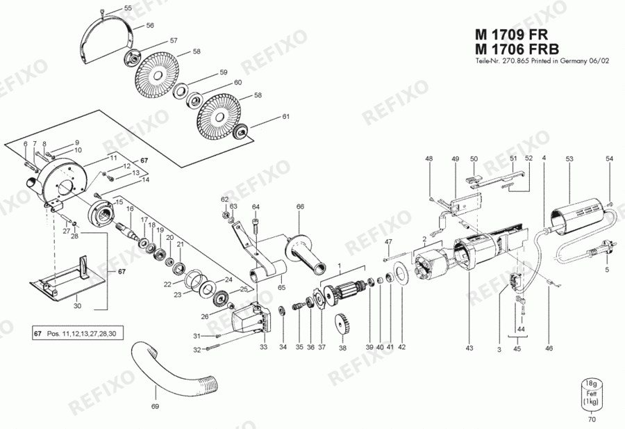 Flex M 1709 FR 230CEE- набор 285161 — схема запчастей