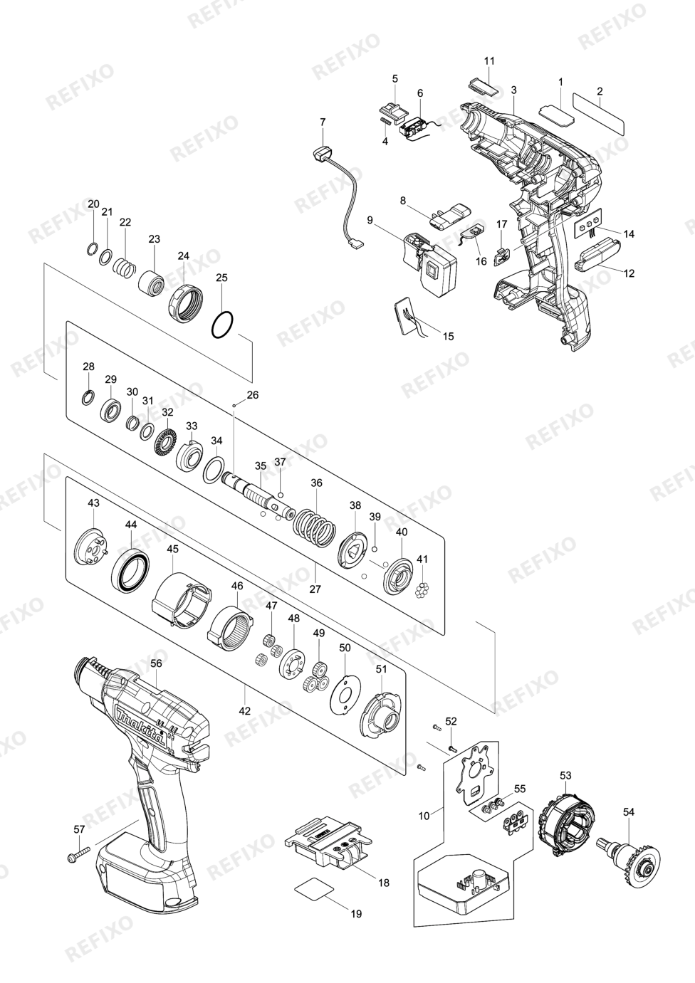 MAKITA DFT046F — схема запчастей
