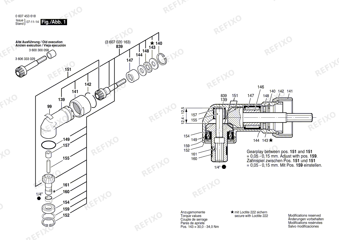 Bosch Winkelschraubkopf 180 WATT-SERIE (0 607 453 618) — схема запчастей