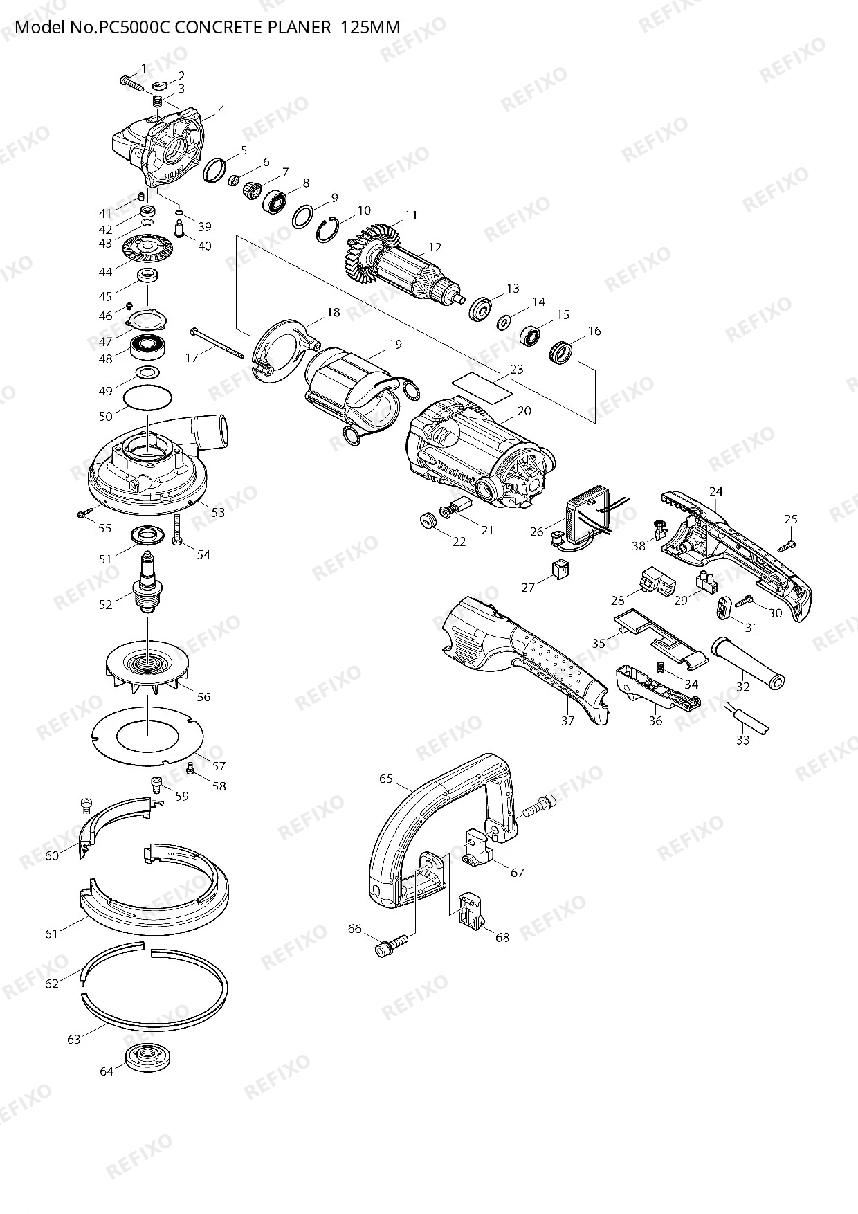MAKITA PC5000C — схема запчастей