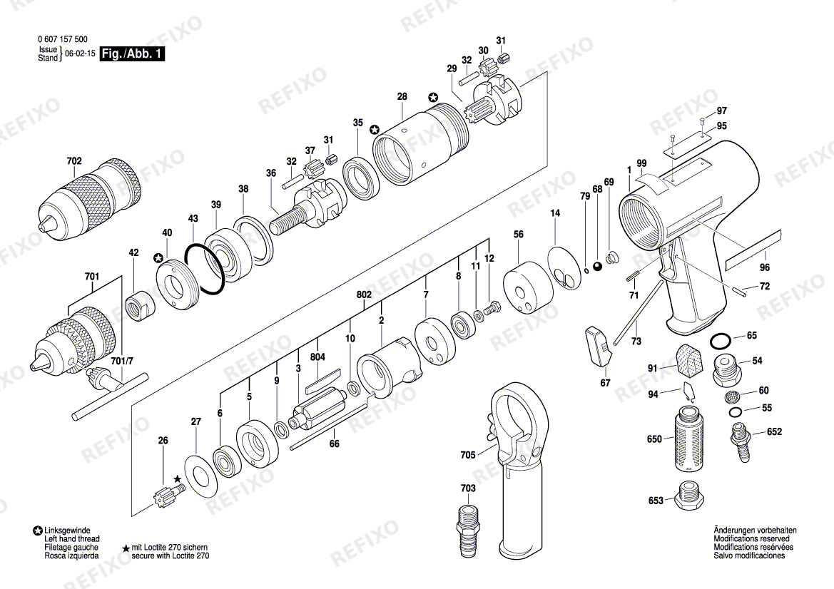 Bosch Pw- дрель -Ind 740 WATT-SERIE (0 607 157 500) — схема запчастей