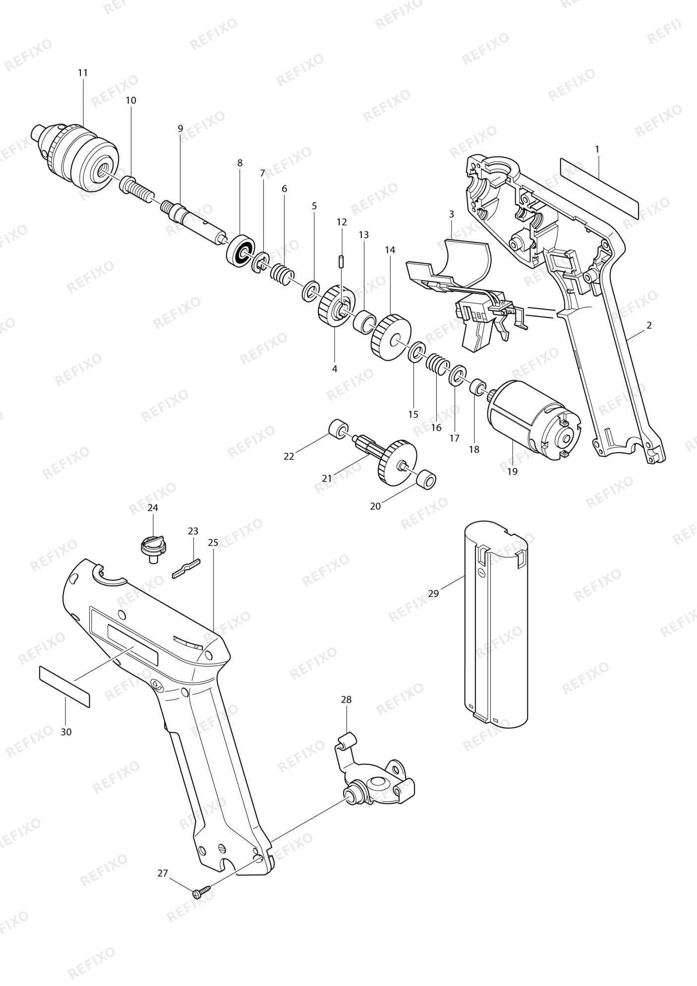 MAKITA 6172D — схема запчастей