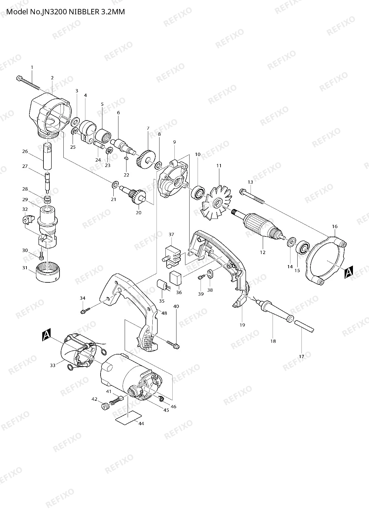 MAKITA JN3200 — схема запчастей