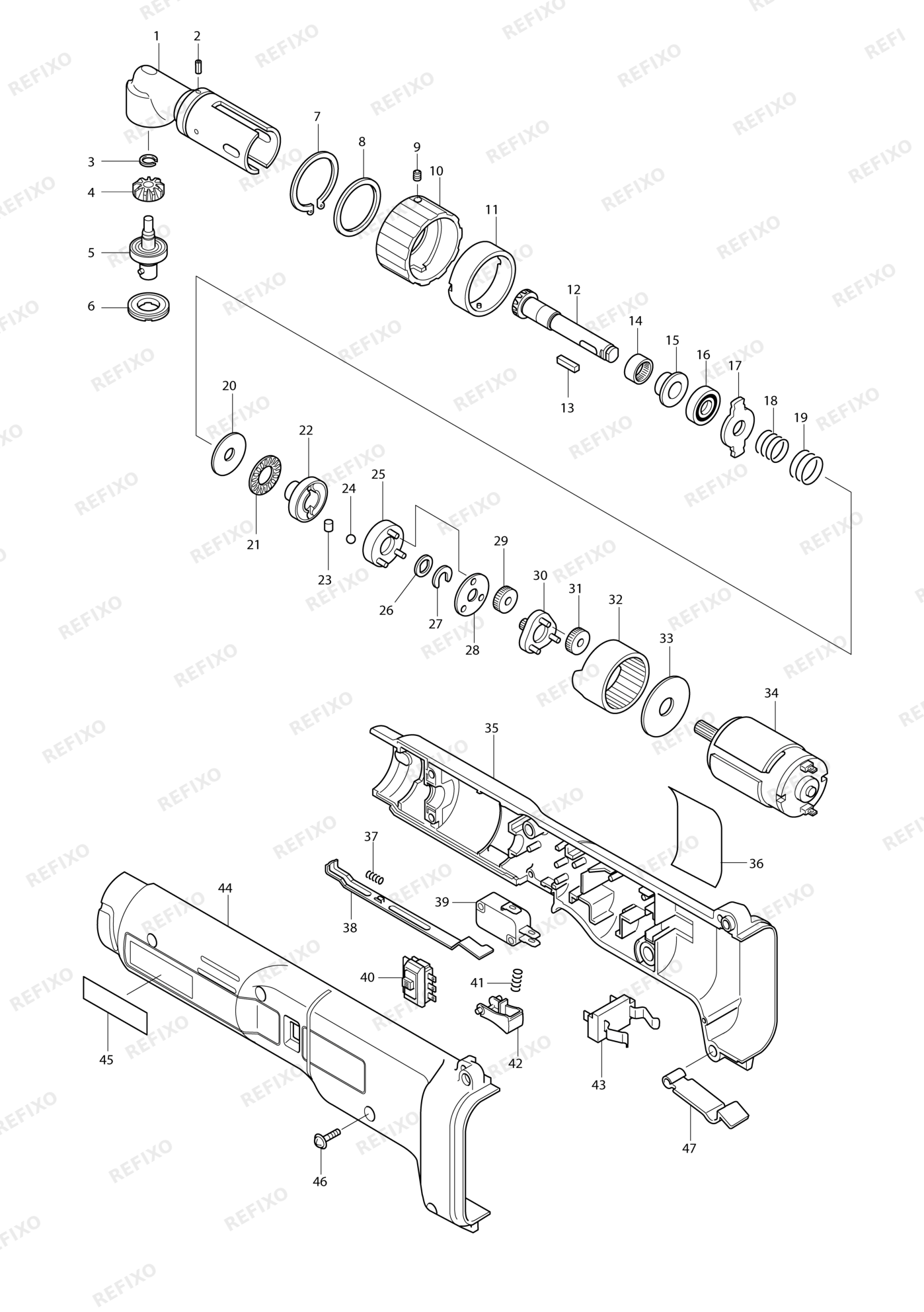 MAKITA 6704D — схема запчастей