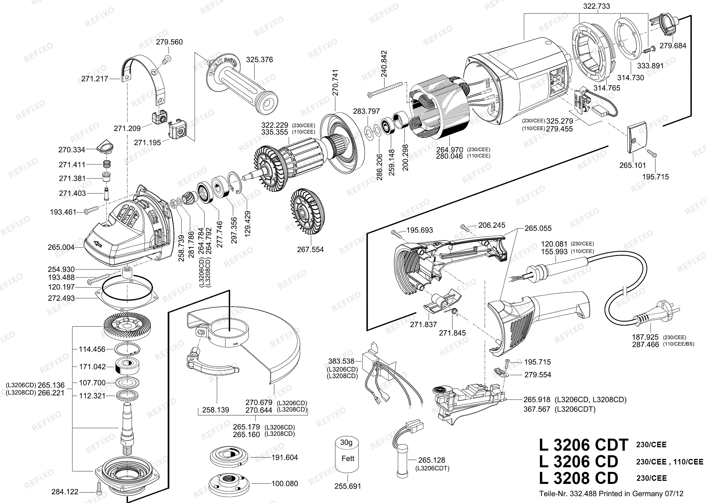 Flex L 3206 CD 230CEE nach 01072012 L3206CD — схема запчастей