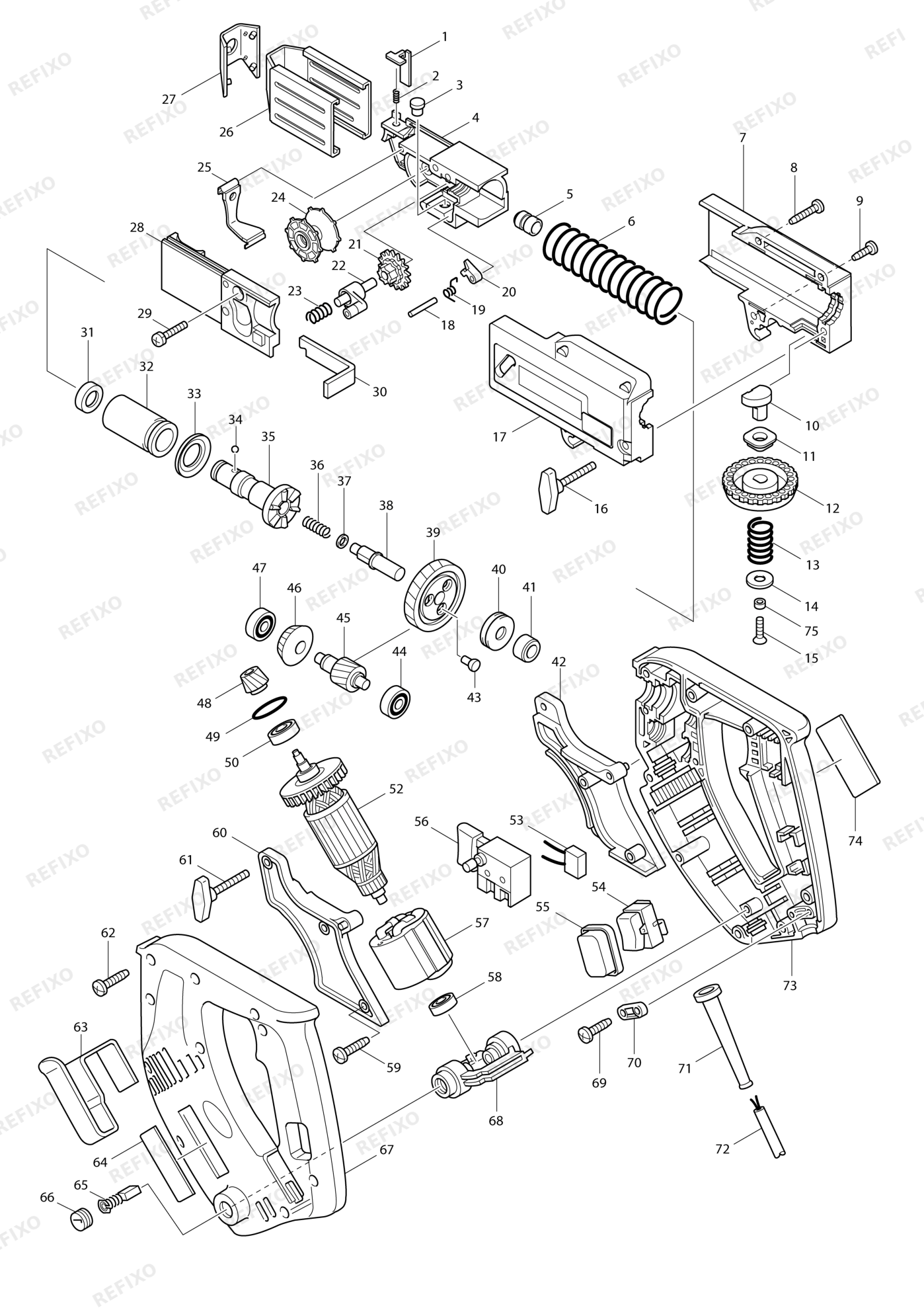 MAKITA 6836 — схема запчастей