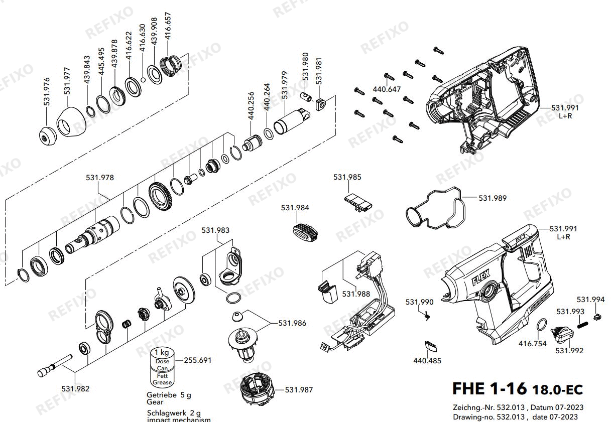 Flex FHE 1-16 18.0-EC C — схема запчастей
