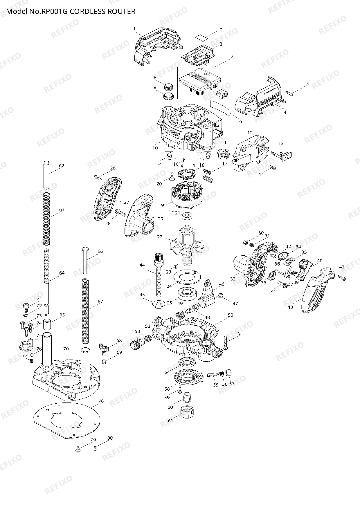 MAKITA RP001G — схема запчастей