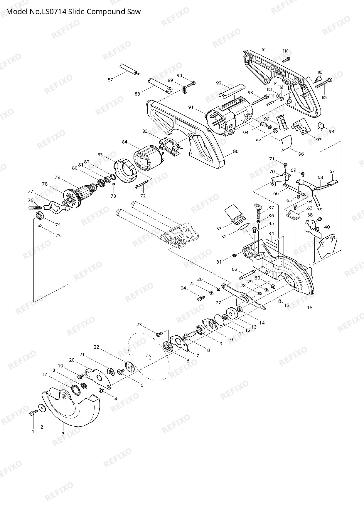 MAKITA LS0714 — схема запчастей