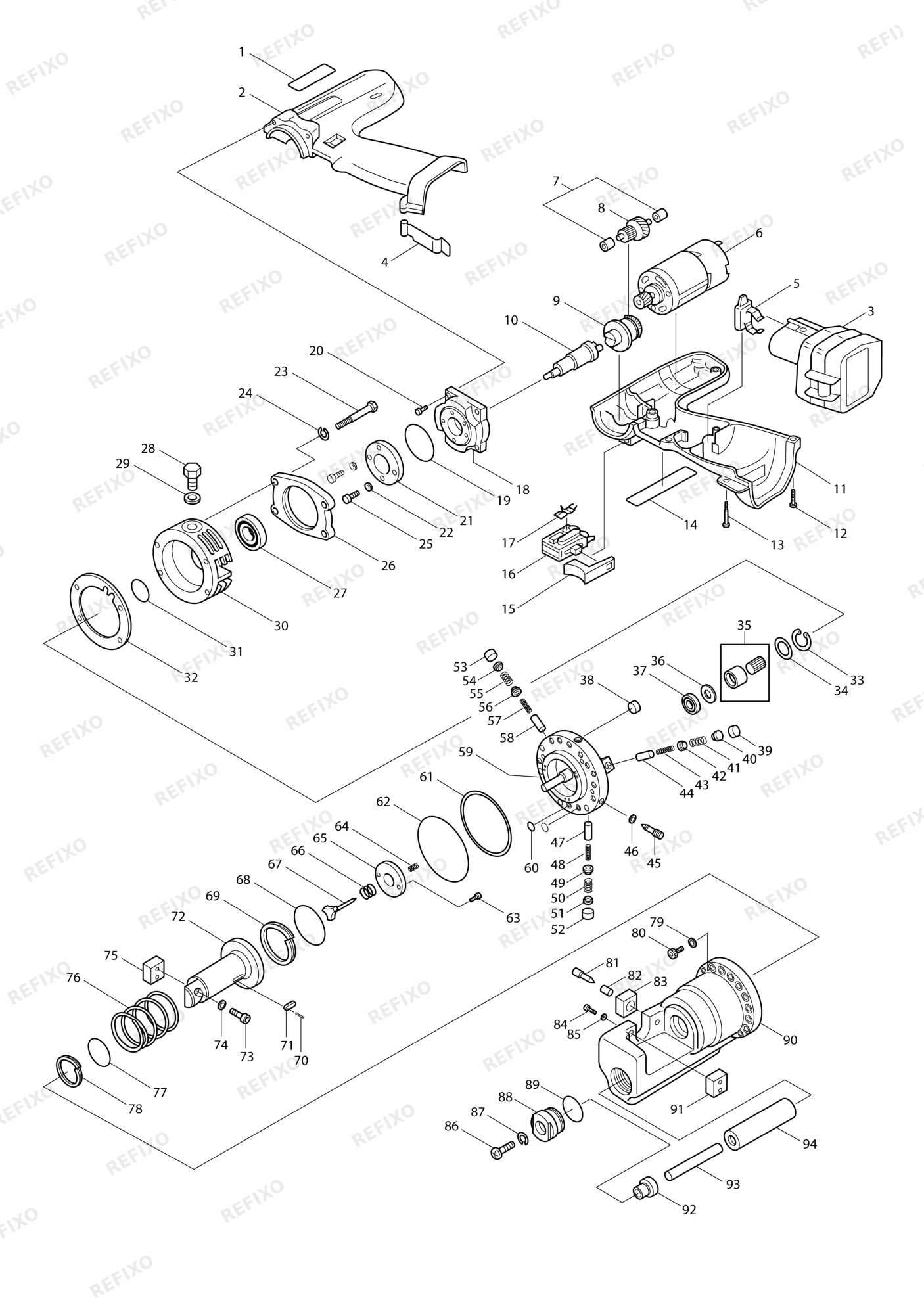MAKITA SC160D — схема запчастей