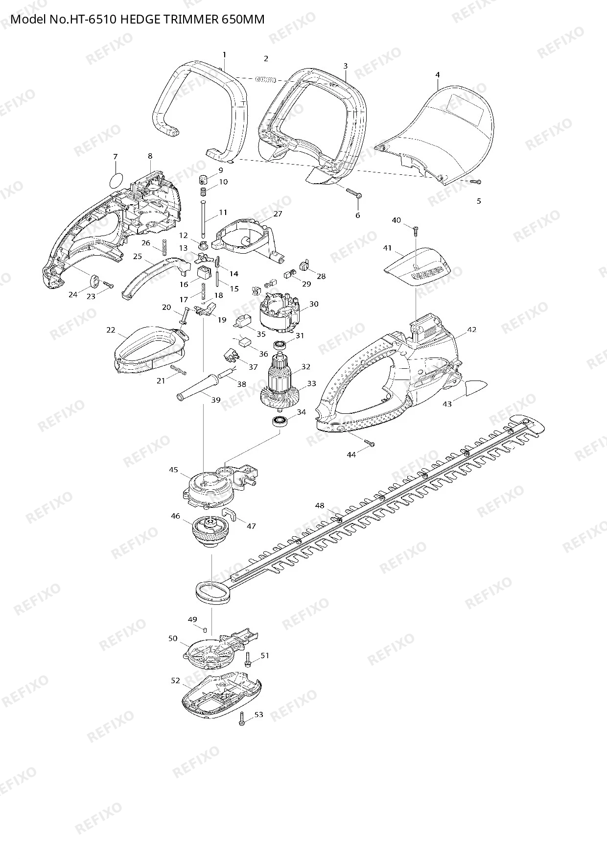 MAKITA HT 6510 — схема запчастей