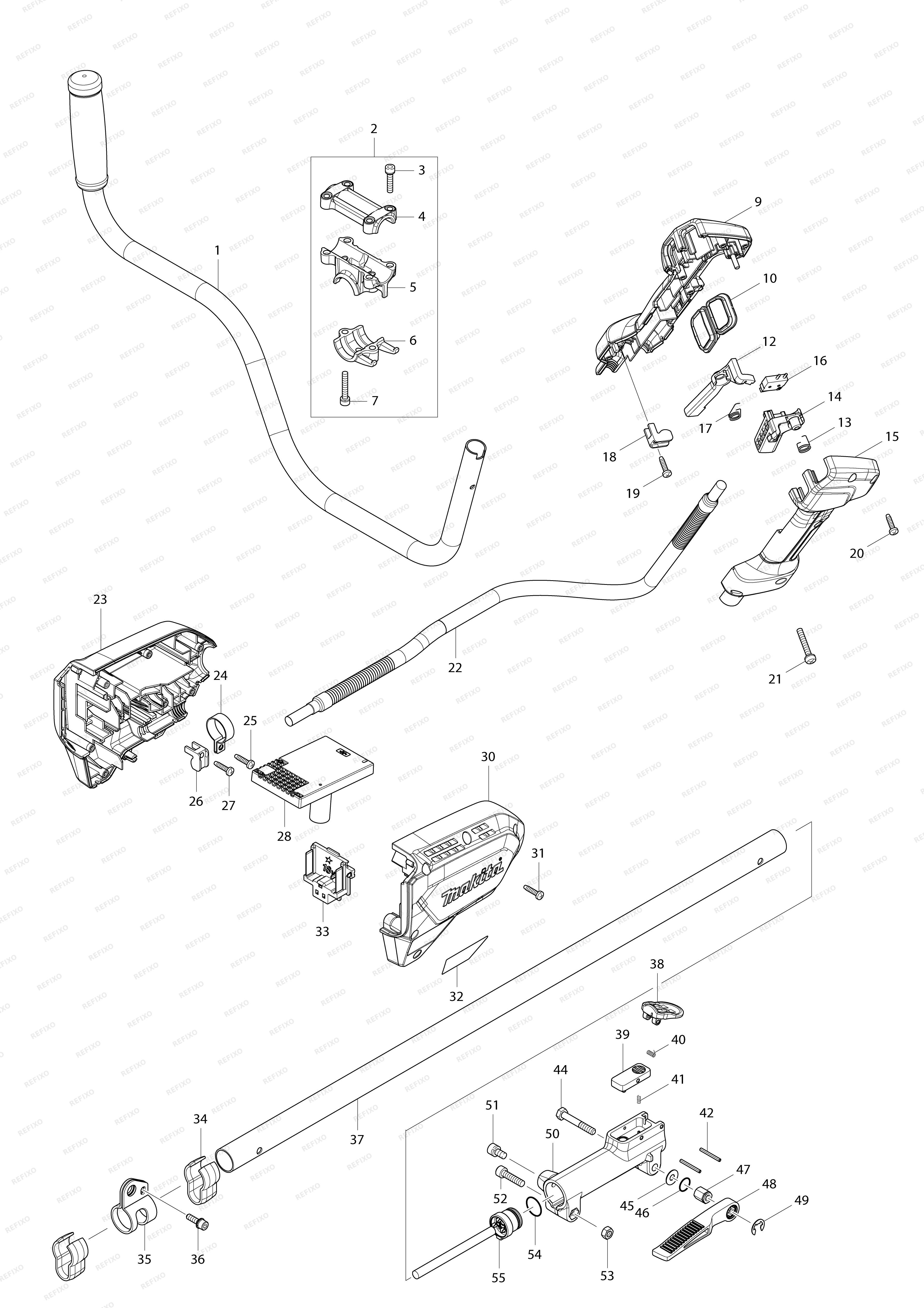 MAKITA DUR188U — схема запчастей