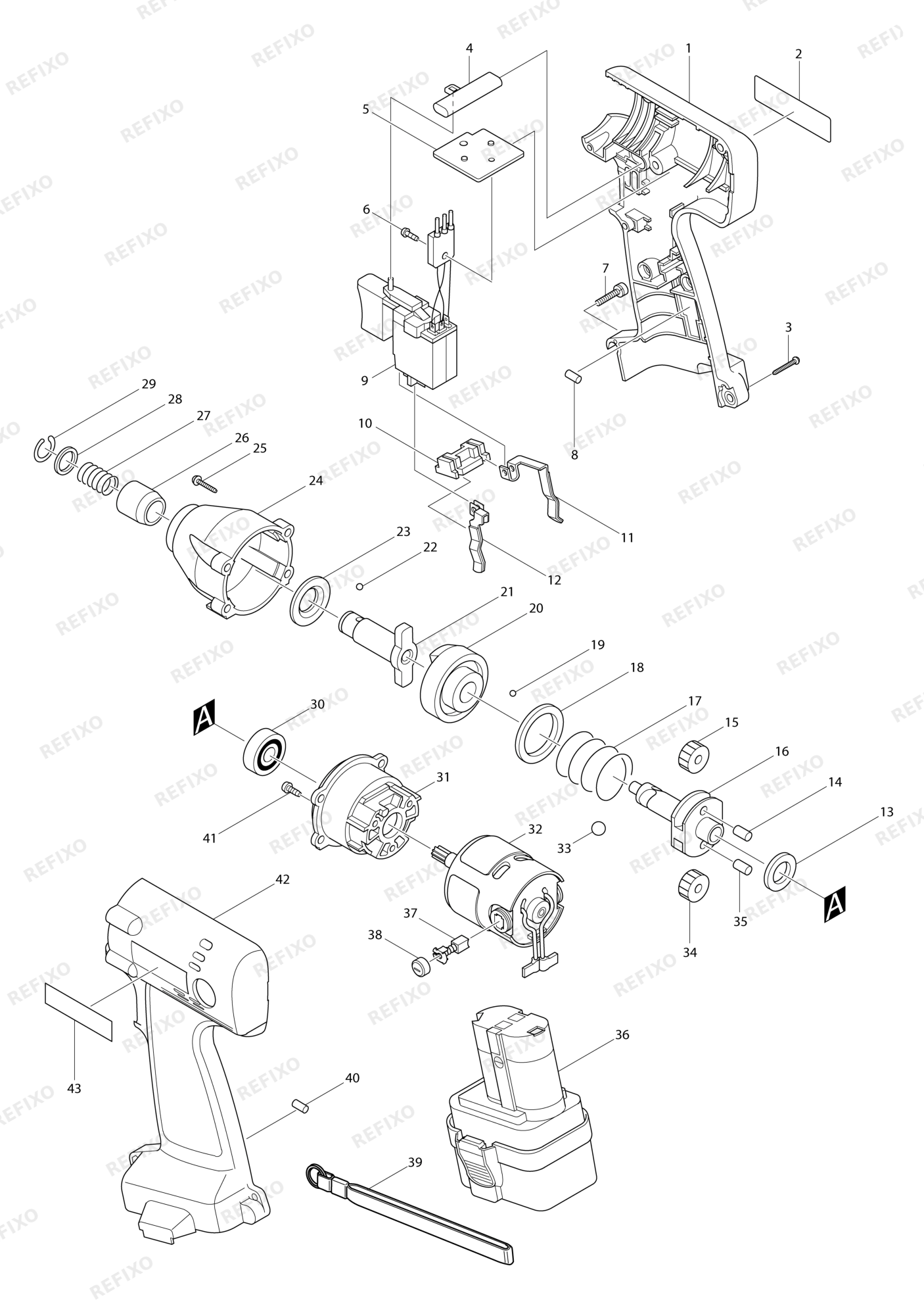 MAKITA 6908D — схема запчастей