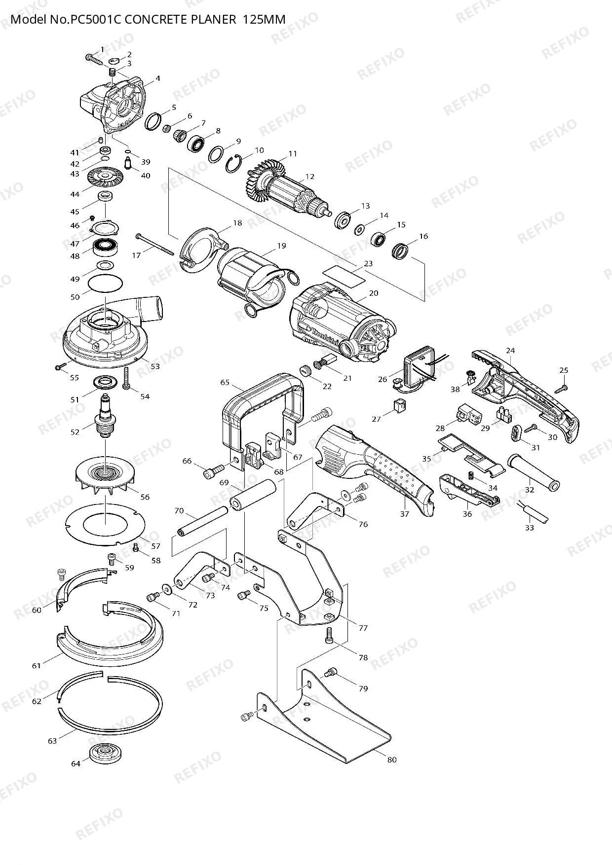 MAKITA PC5001C — схема запчастей