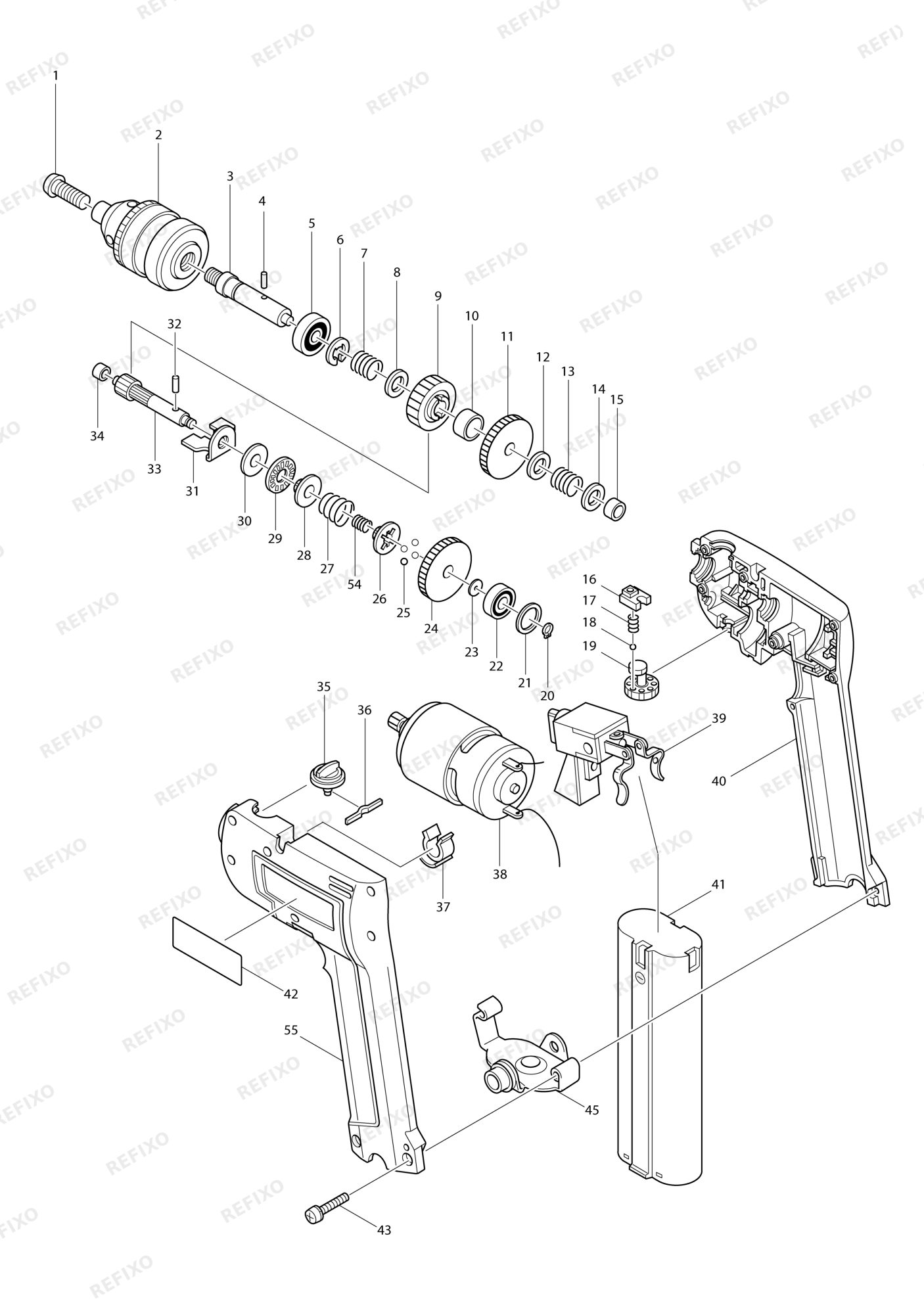 MAKITA 6012HD — схема запчастей