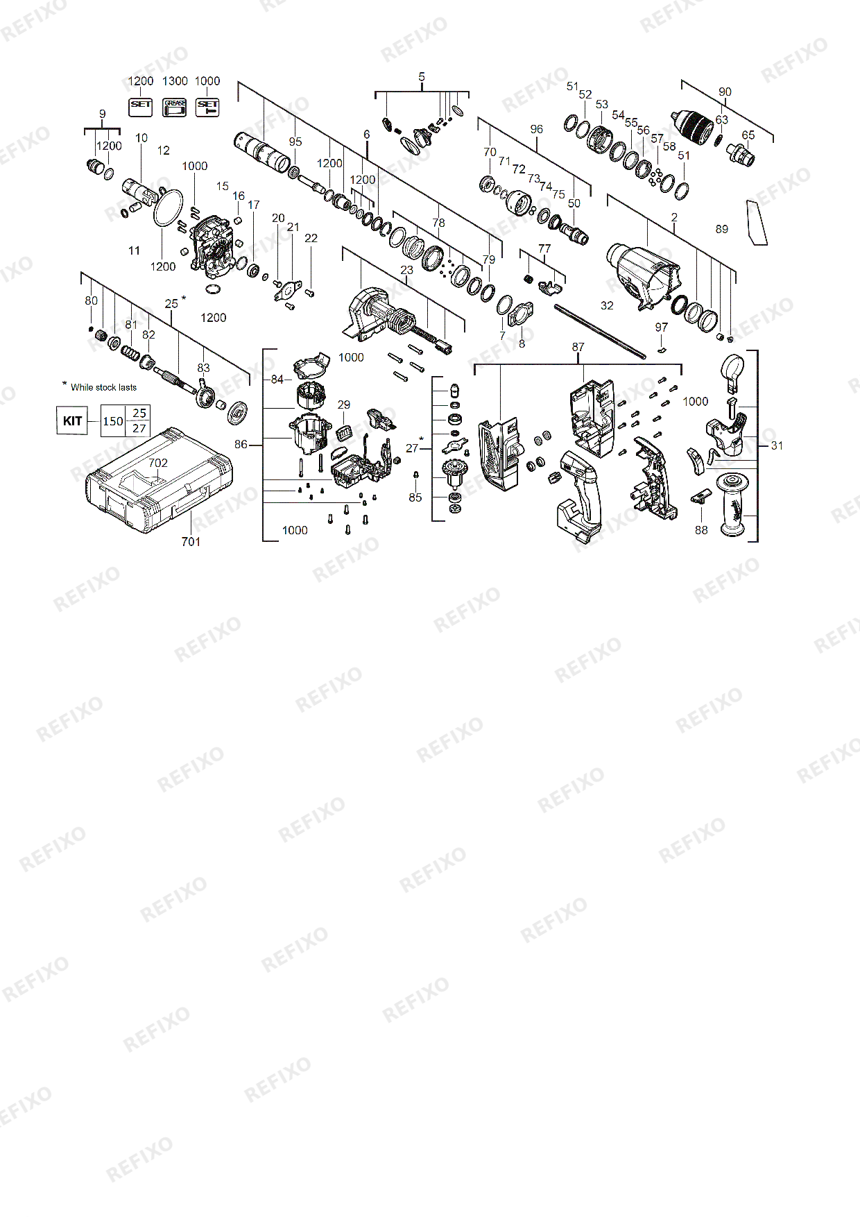 MILWAUKEE M18FHX 0X 4933478888 4000483172 — схема запчастей