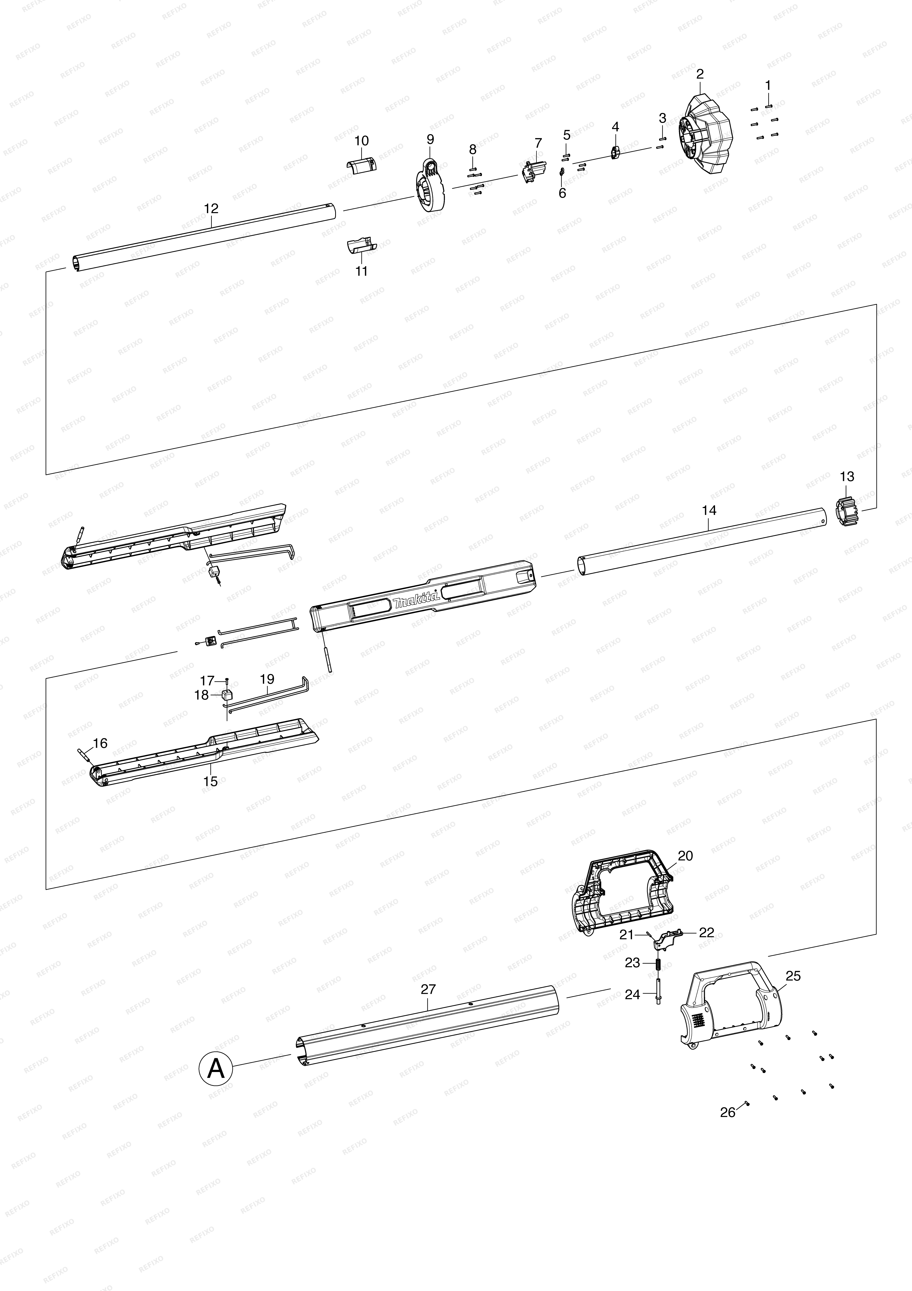MAKITA DML814 — схема запчастей