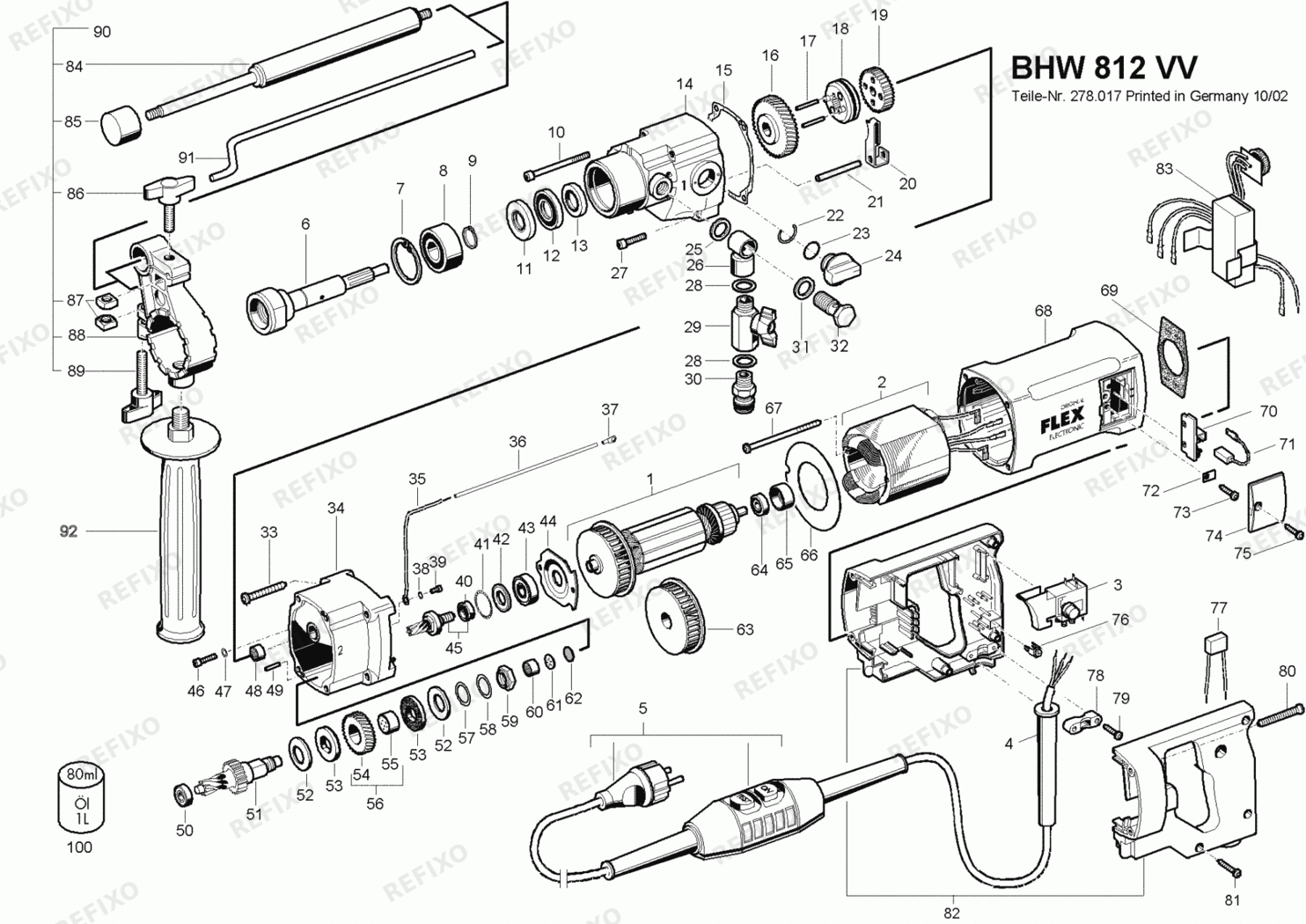 Flex BHW 812 VV 230CEE 277940 — схема запчастей