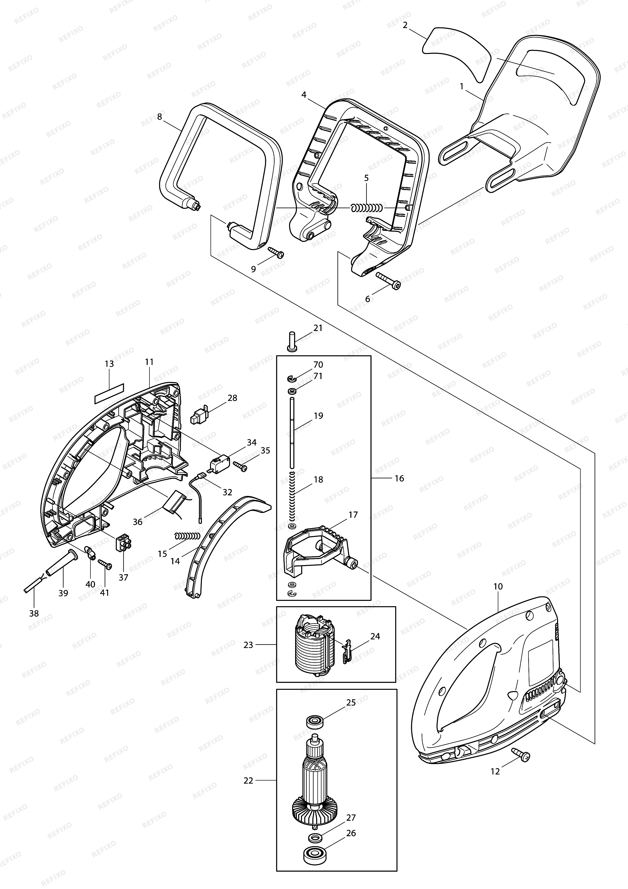 MAKITA UH4520 — схема запчастей