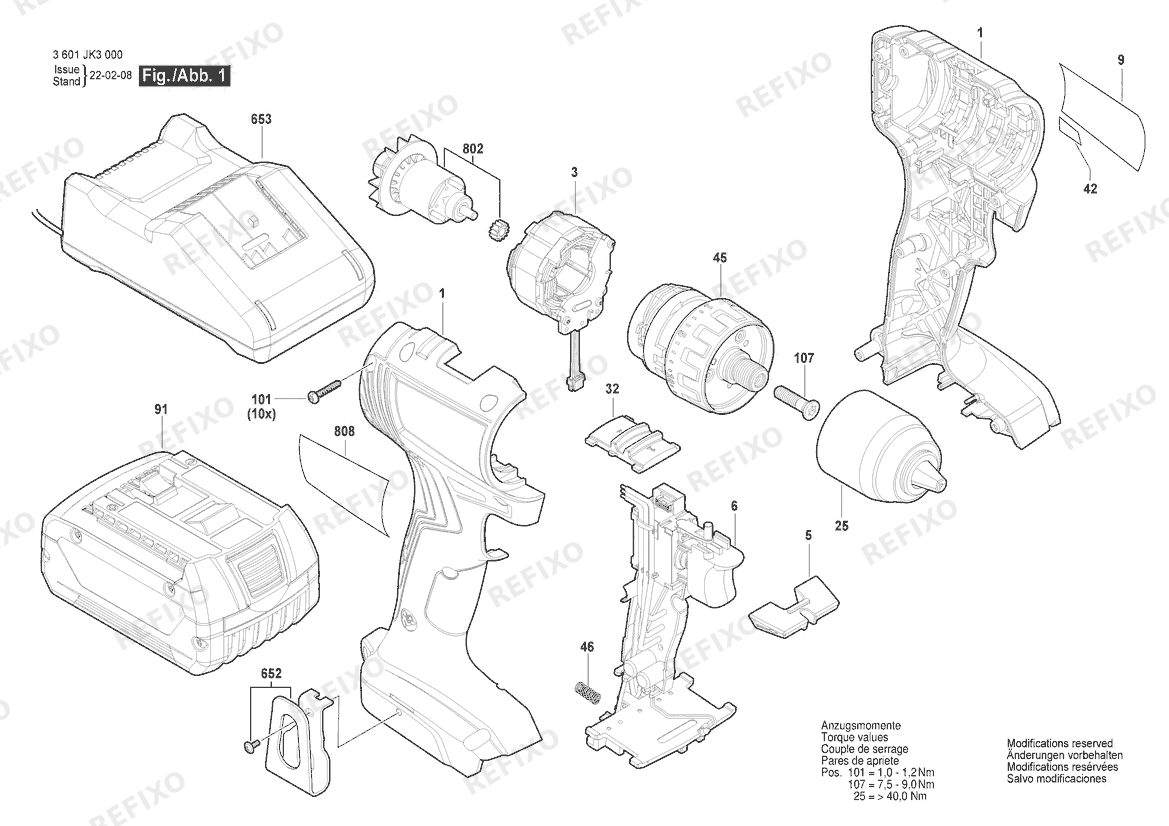 Bosch Аккумуляторный шуруповёрт GSR 185-LI | 18 V | 026 - AS (3 601 JK3 080) — схема запчастей