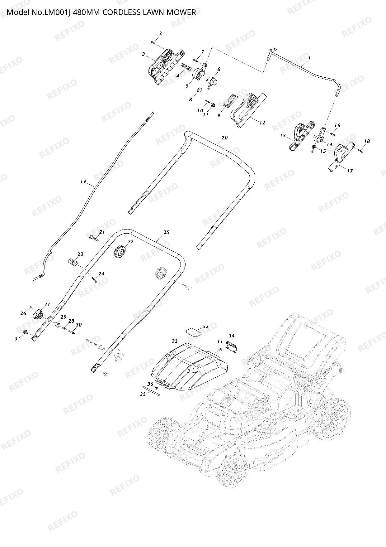 MAKITA LM001J — схема запчастей