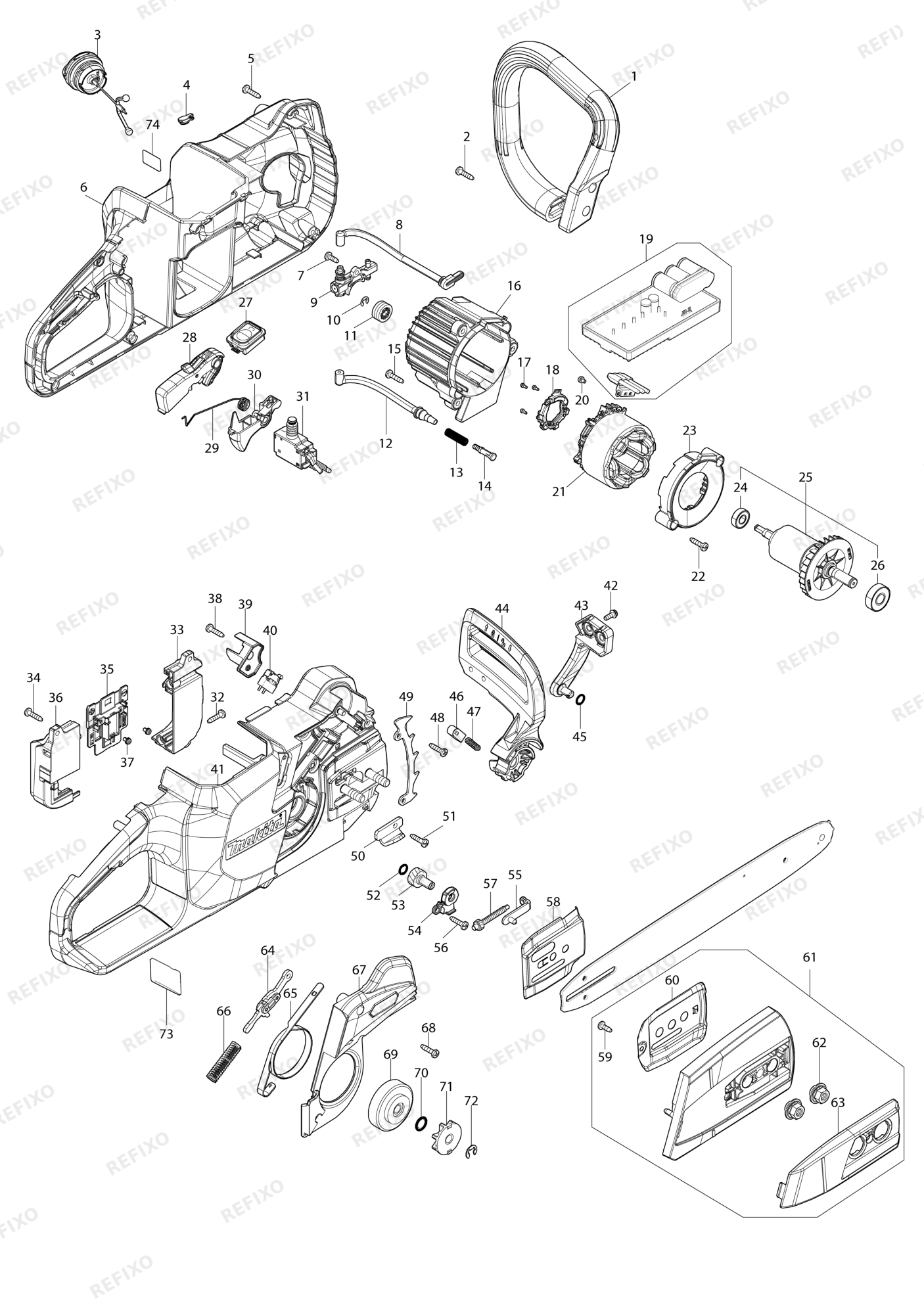 MAKITA UC025G — схема запчастей