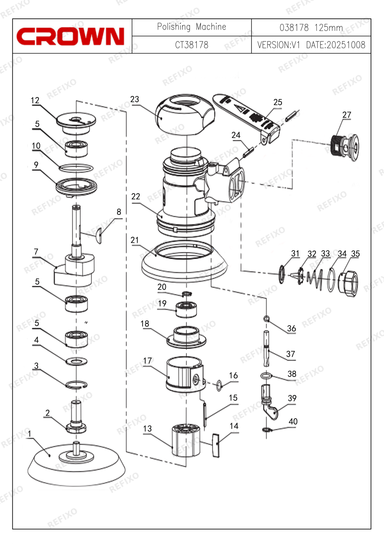 CROWN CT38178 — схема запчастей