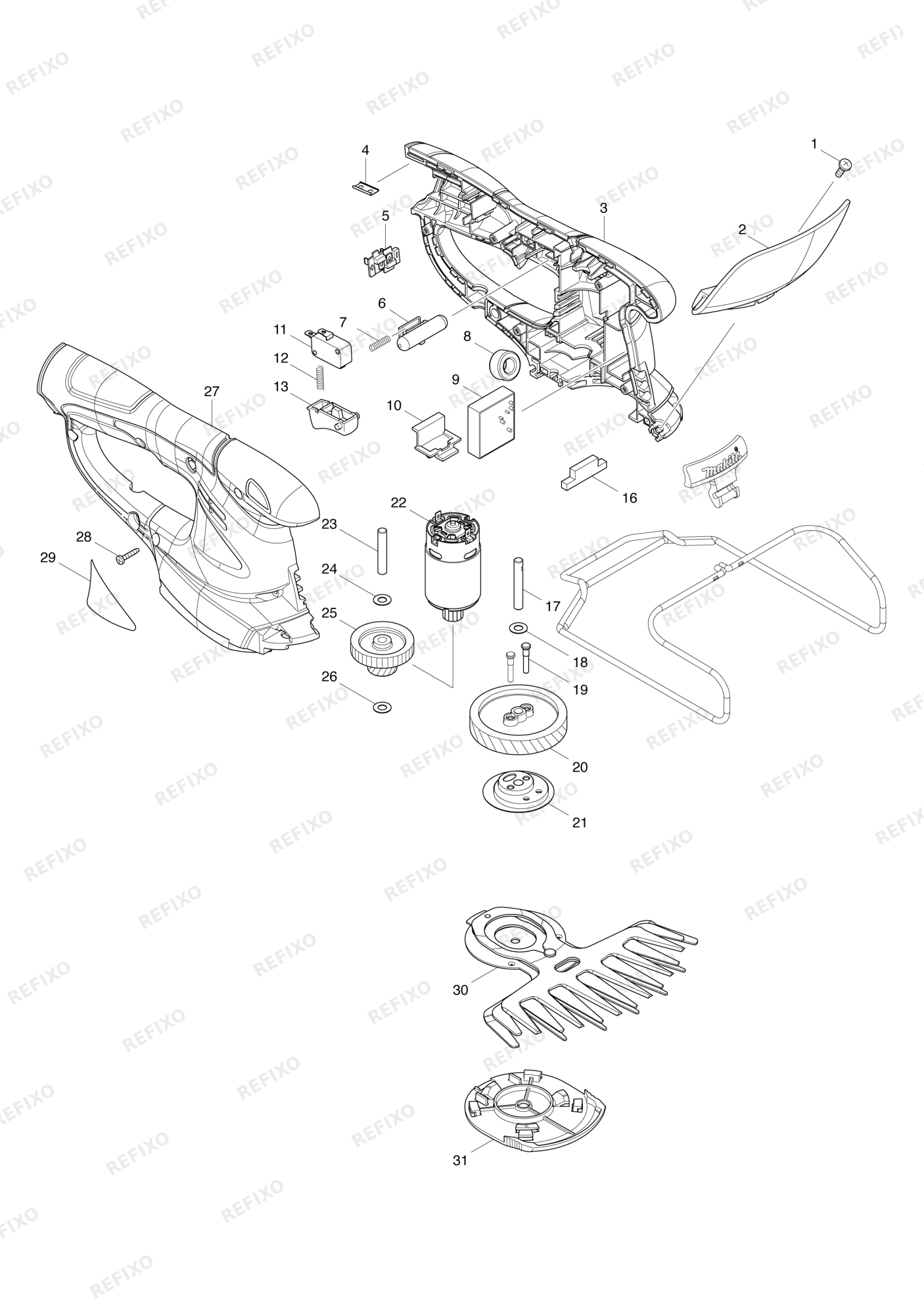 MAKITA UM164D — схема запчастей