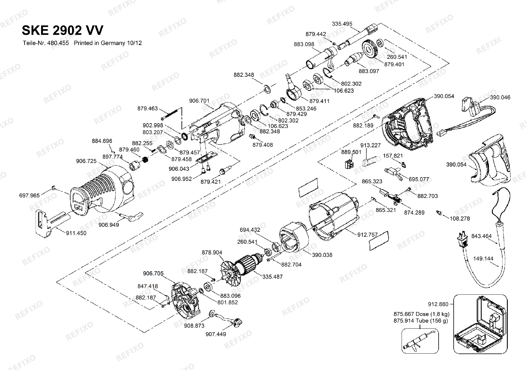 Flex SKE 2902 VV 230CEE ab 01.10.2012 SKE2902VV — схема запчастей