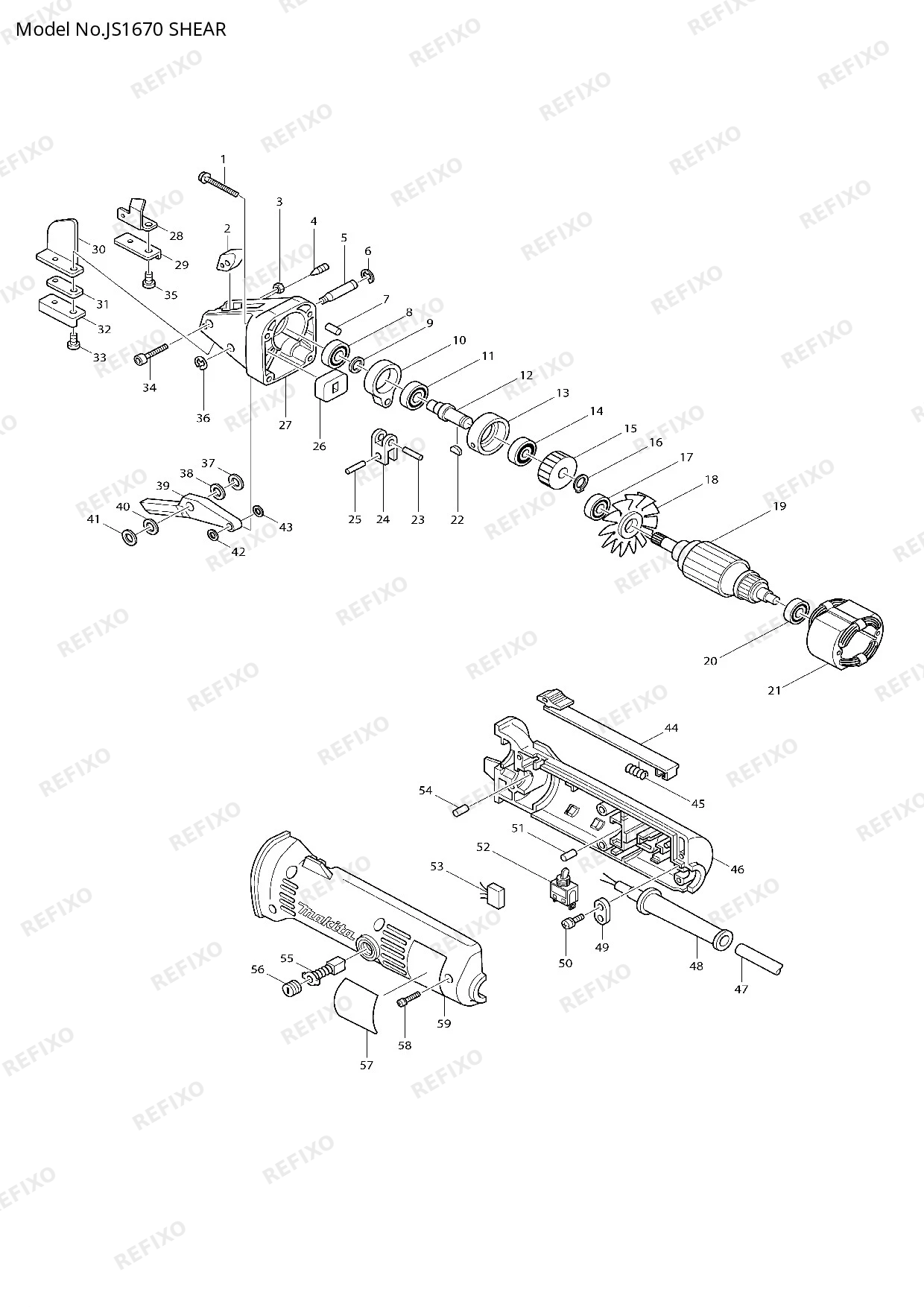 MAKITA JS1670 — схема запчастей