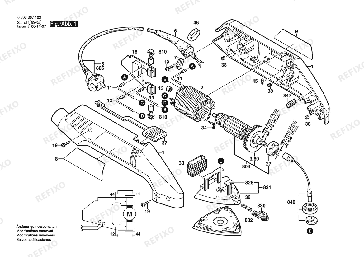 Bosch Deltaschleifer DELTASCHLEIFER | 240 V | 027 - AU (0 603 307 137) — схема запчастей