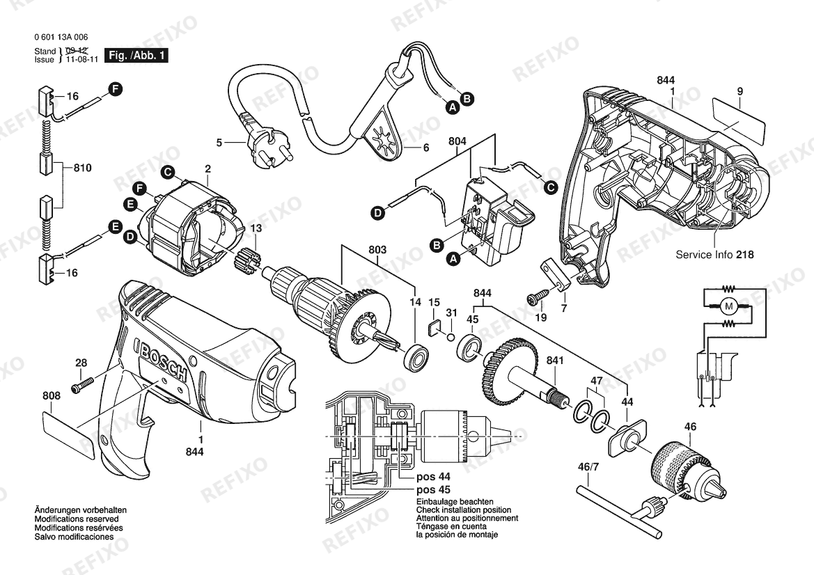 Bosch Дрель GBM 350 | 240 V | 020 - MY (0 601 13A 006) — схема запчастей